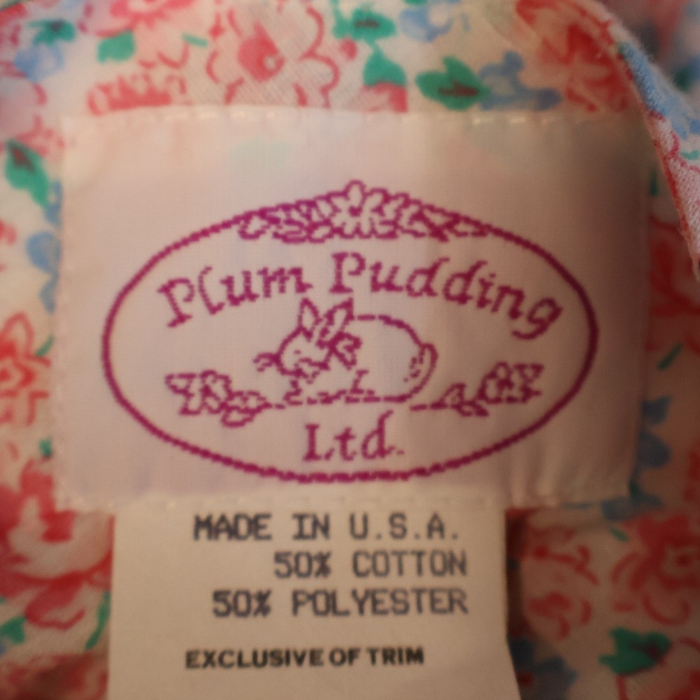 Vintage Plum Pudding Toddler Dress Girls Size 18M Floral Lace Easter Cottage USA - Picture 6 of 9